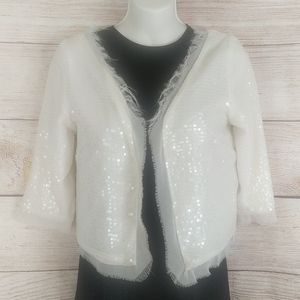Trinity sequines White Jacket 3/4 Sleeve sz small